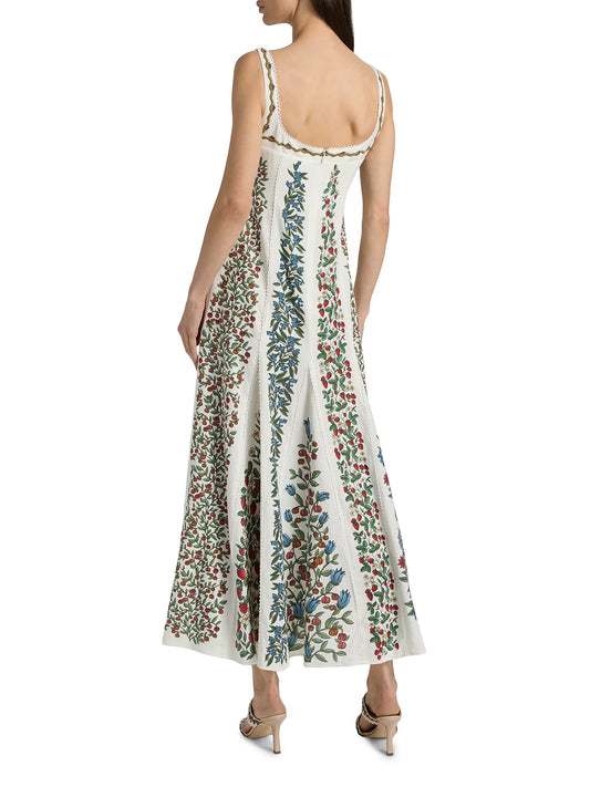 Farm Rio Fruit Beauty Floral A-Line Maxi Dress in Off White