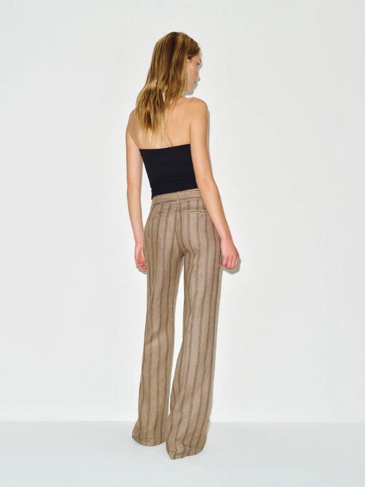 Reformation Gisele Low Rise Linen Pant in Stripe