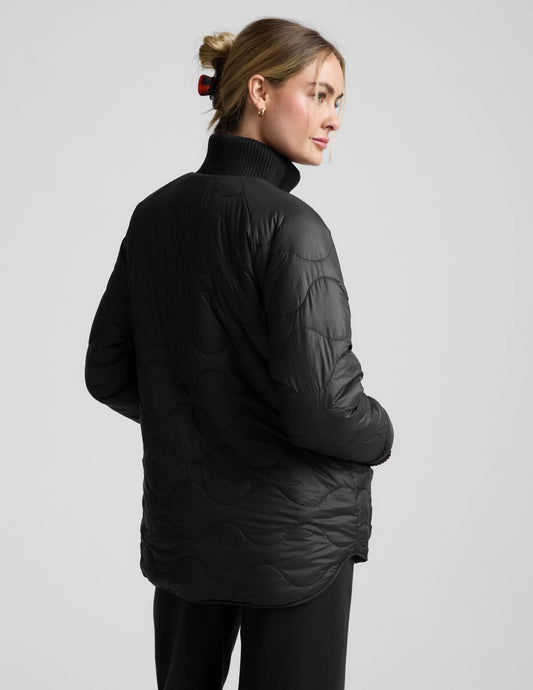 Beyond Yoga Two-Way Quilted Jacket in Black