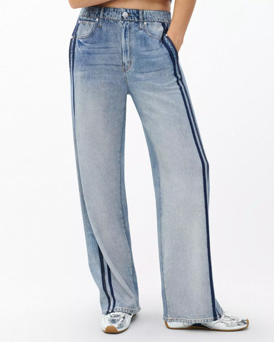 Rag & Bone Miramar Wide-Leg Track Pants in Coney