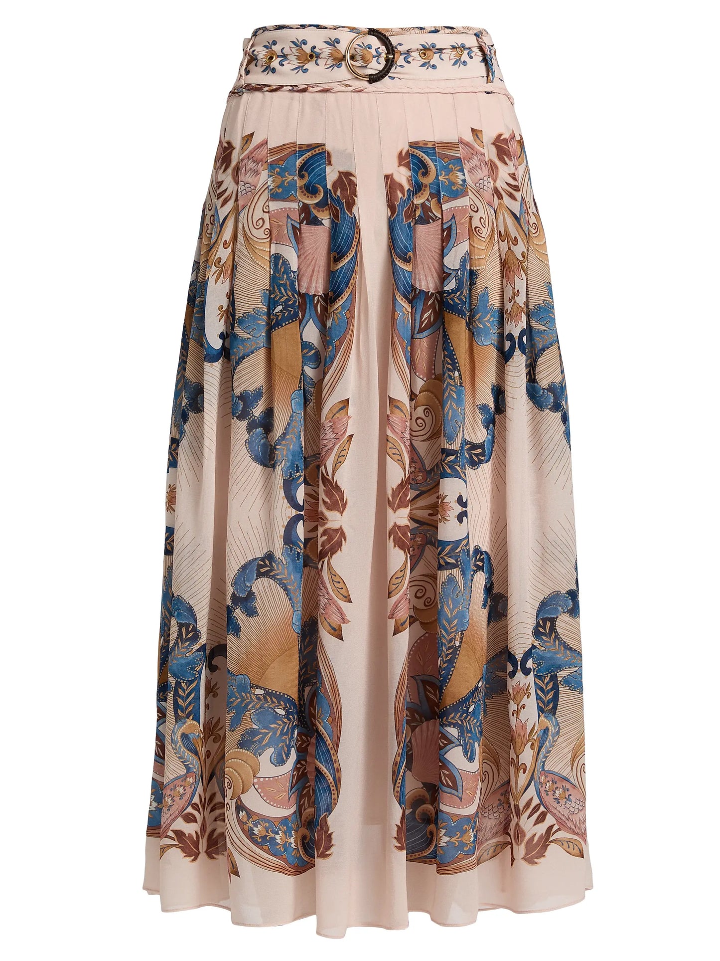 Farm Rio Sea Garden Pleated Maxi Skirt Pink