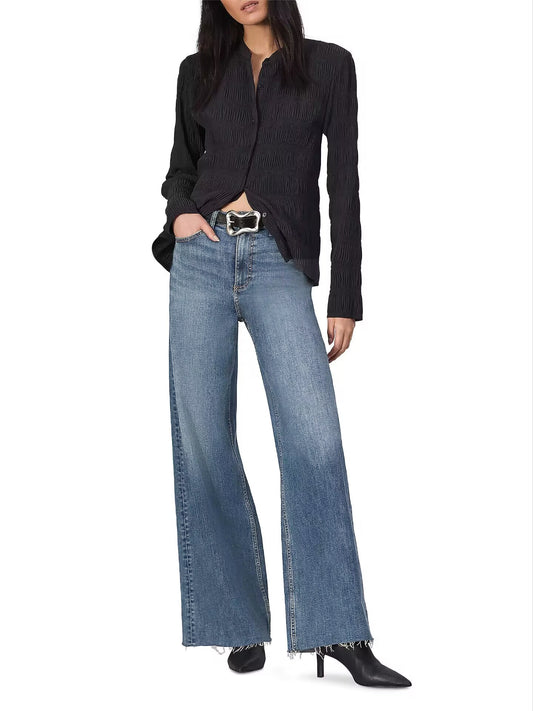 Rag & Bone Sofie Flexi High Rise Full-Length Wide Leg Jeans in Mack