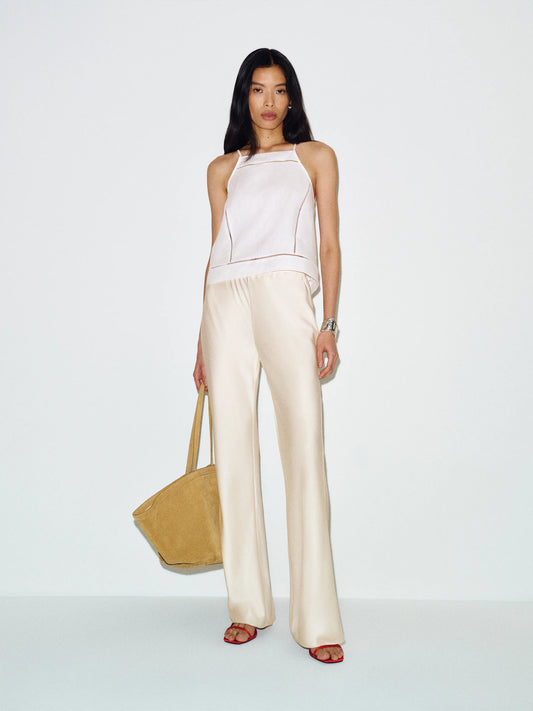 Reformation Gale Satin Mid Rise Bias Pant