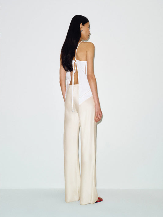 Reformation Gale Satin Mid Rise Bias Pant