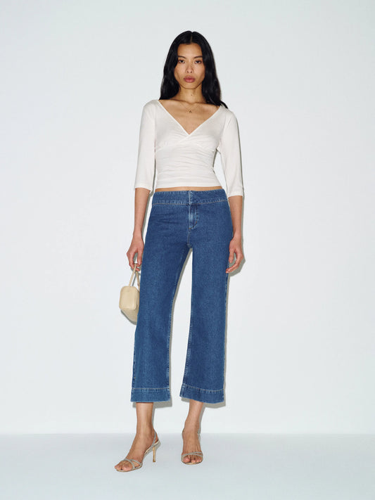 Reformation Kat Low Rise Straight Cropped Jeans Faxa