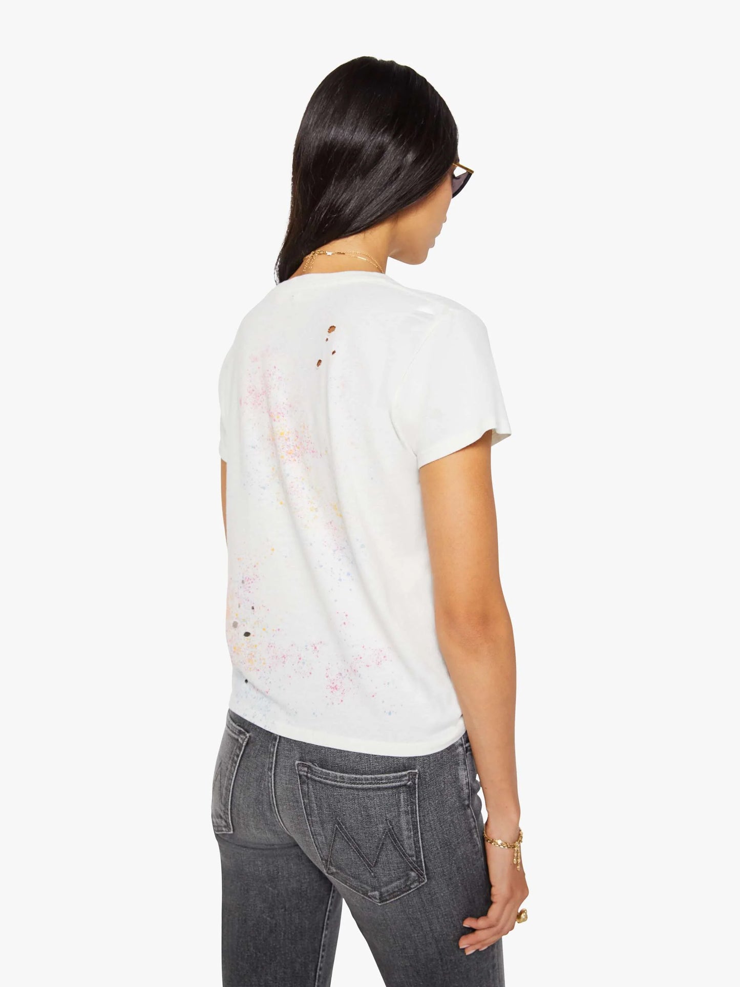 MOTHER Lil Goodie Helicopter Tee in White
