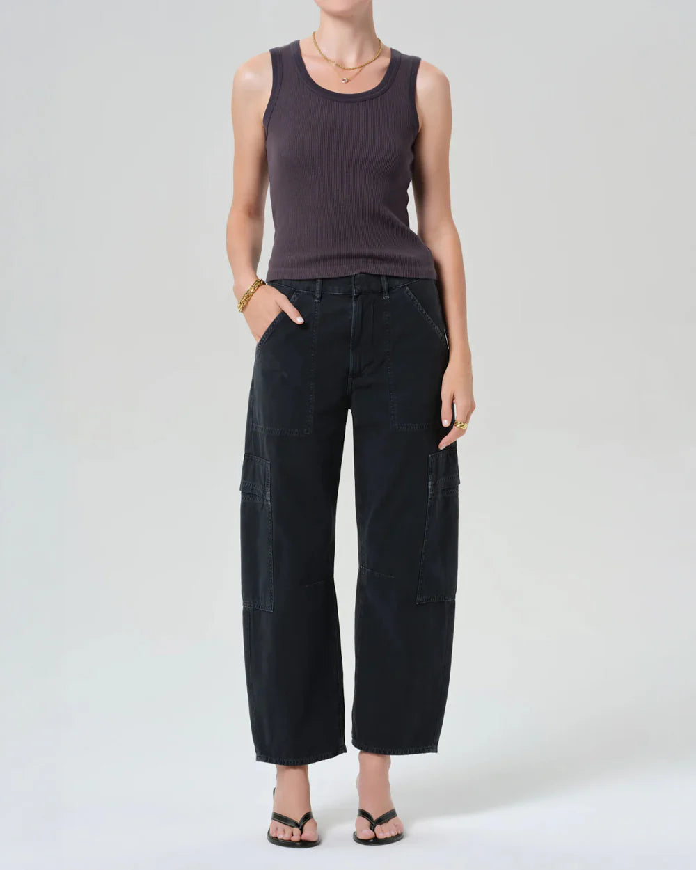 Citizens of Humanity Marcelle Cargo Pants in Washed Black