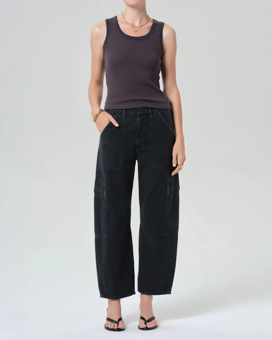 Citizens of Humanity Marcelle Cargo Pants in Washed Black