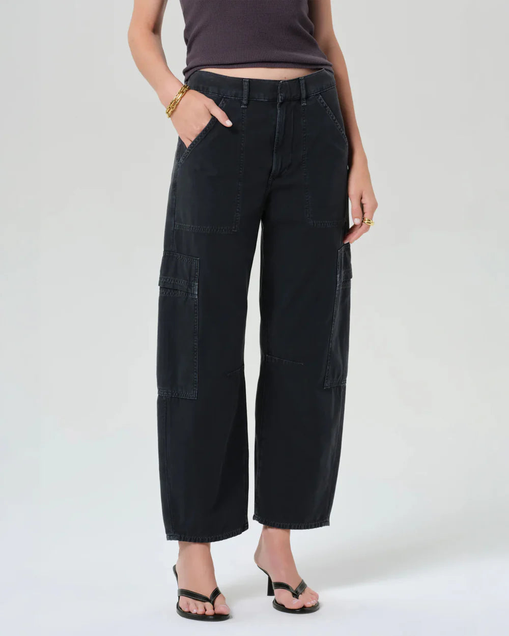 Citizens of Humanity Marcelle Cargo Pants in Washed Black