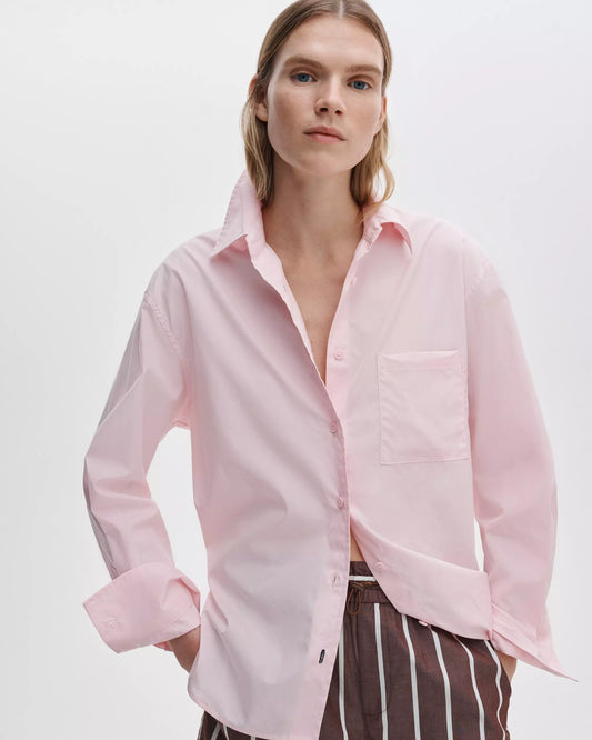 Rag and Bone Connie Poplin Shirt in Peony