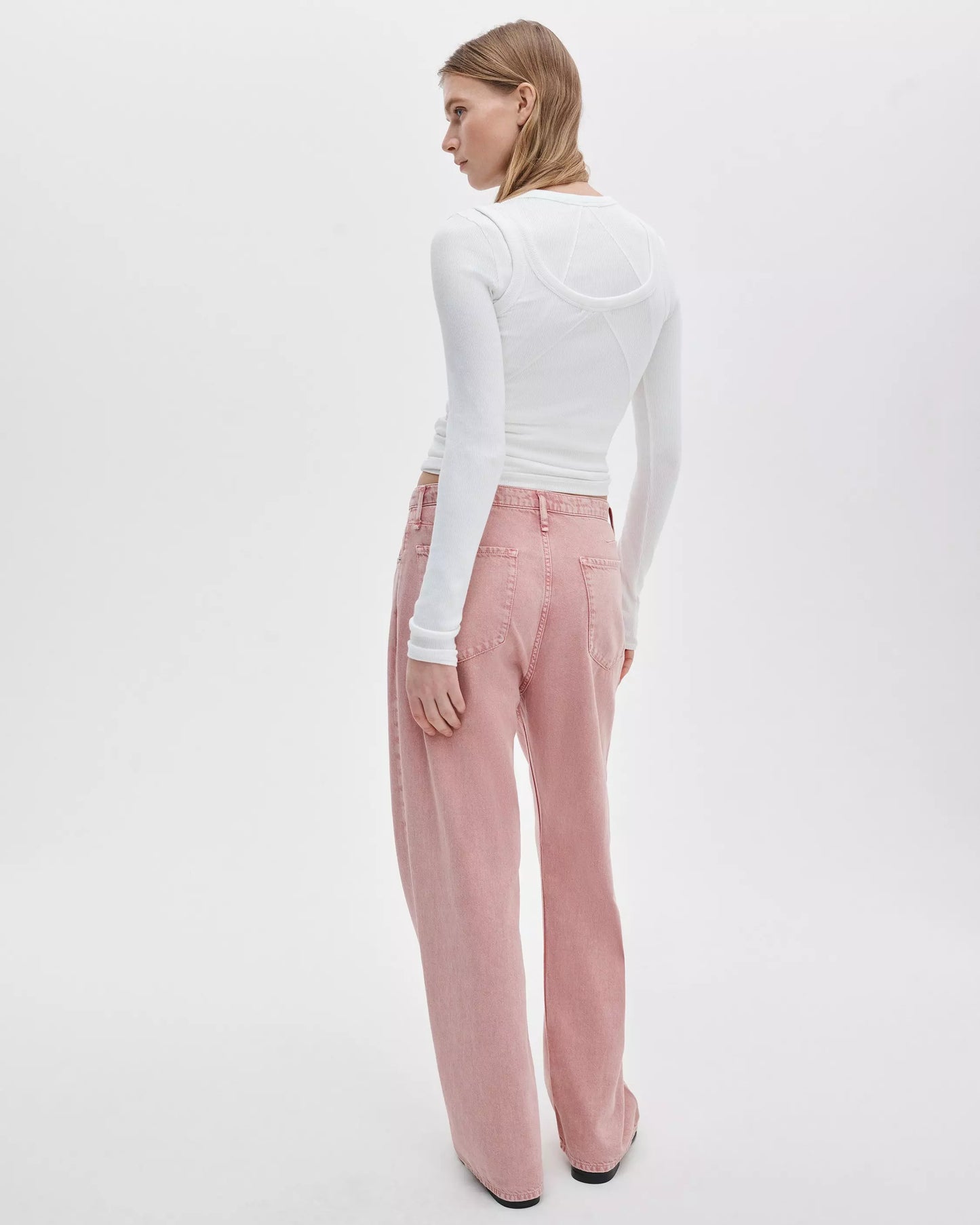 Rag & Bone Phoebe Drawstring Wide-Leg Jeans Raspberry