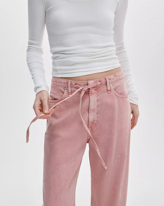 Rag & Bone Phoebe Drawstring Wide-Leg Jeans Raspberry