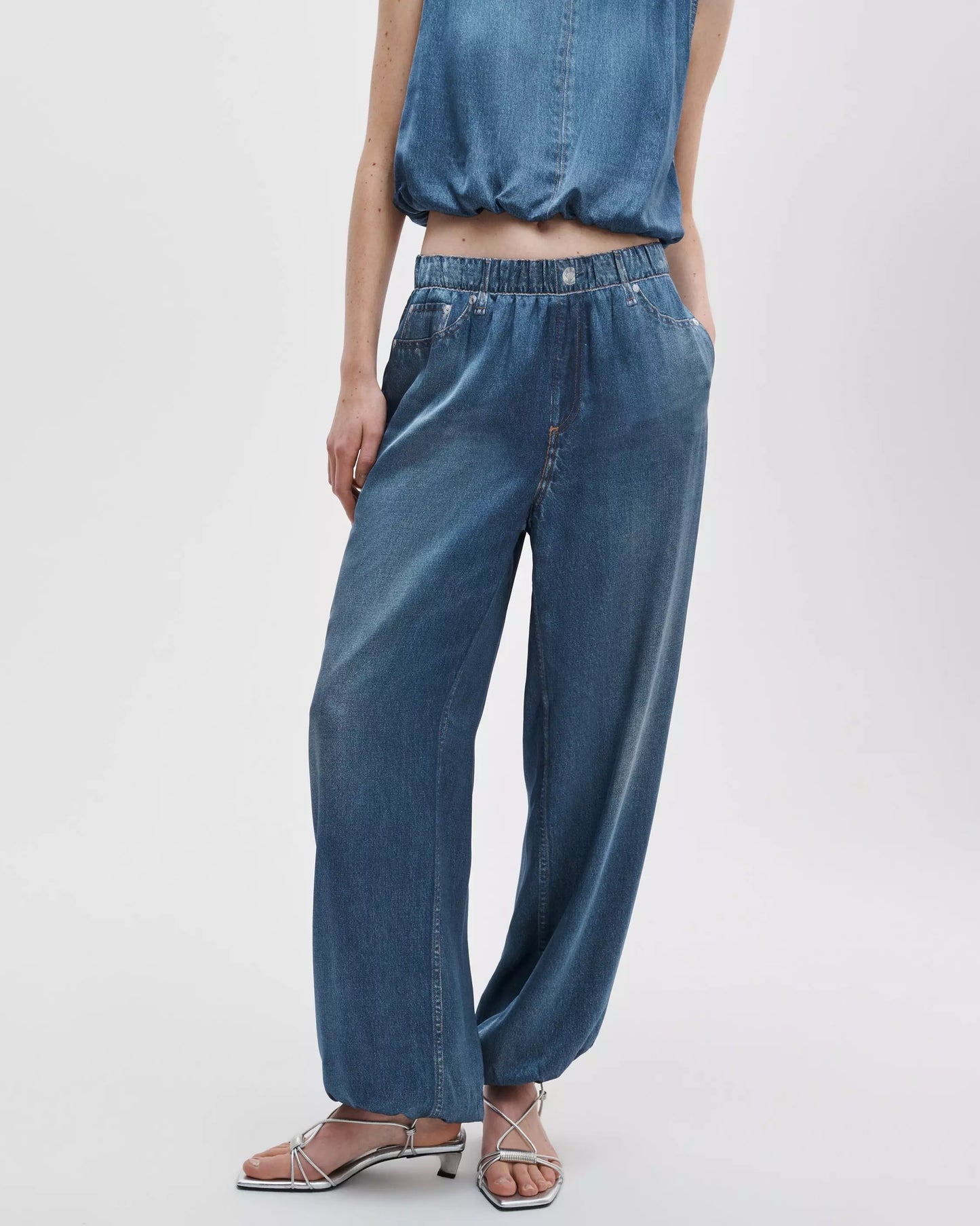 Rag & Bone Miramar Satin Bubble Pants in Jasper